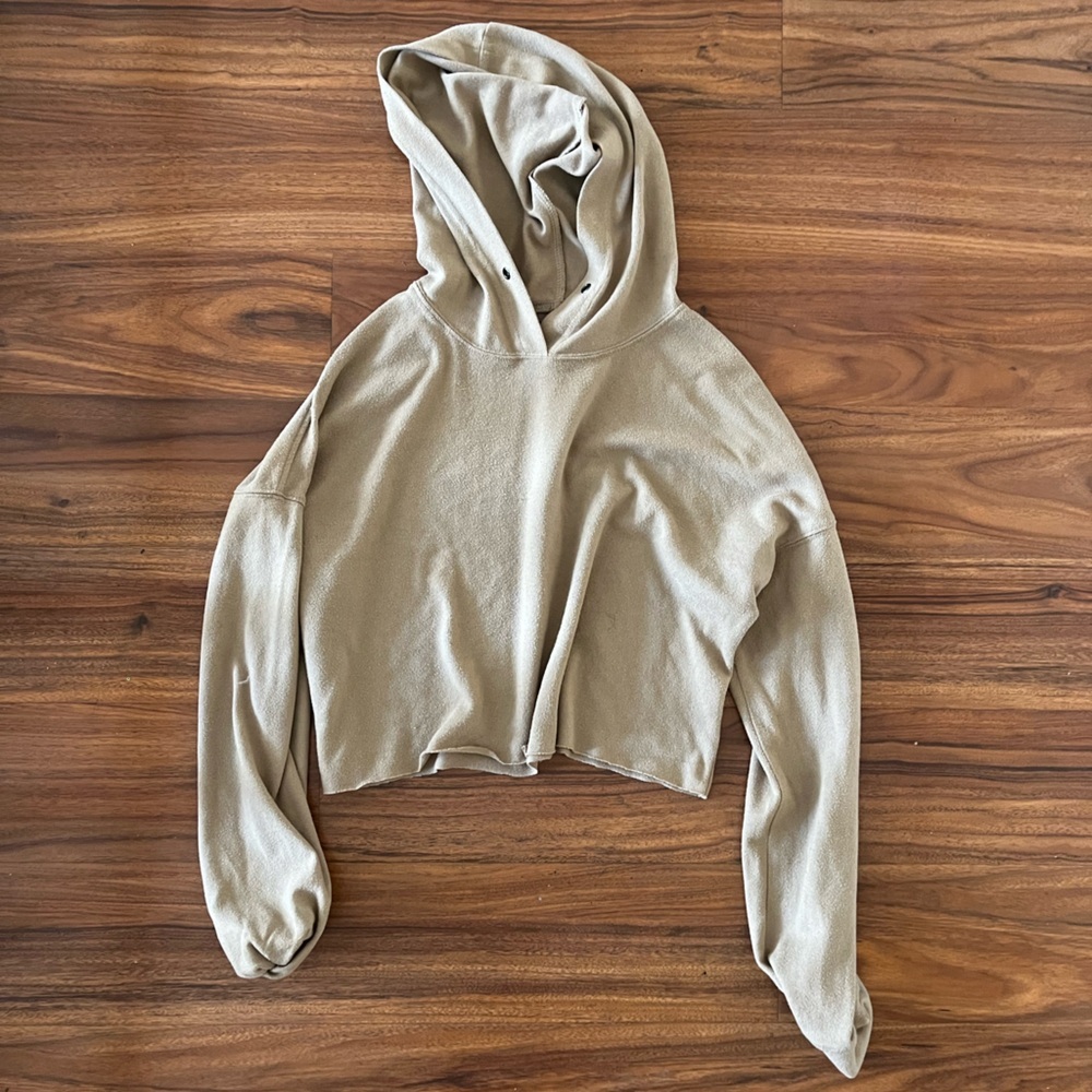 Fashion nova Beige Cropped Hoodie